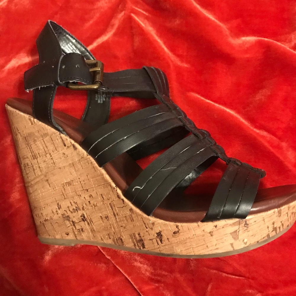 FINAL $ DROP Mossimo Target Black Wedges 8